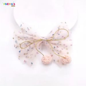 FR-C1268 Jepit Rambut Pita Anak Motif Rumbai Bola Bola / Jepitan Rambut Pita Pompom Anak Perempuan