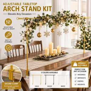 Adjustable Table Rod Stand Metal Garland Stand Desktop Decor Wedding Birthday Christmas Arch Set