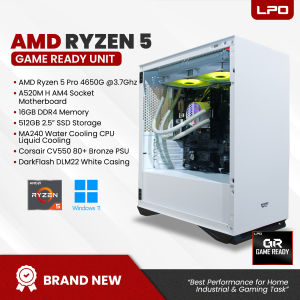LPO Gaming Unit AMD Ryzen 7 5700G 3.80Ghz AsRock B450M-HDV R4.0 AM4 Socket Motherboard AMD Radeon Vega 8 16GB DDR4 512GB M.2 SSD Inplay Thunder 01 Cyborg with  AC550+80  Bronze PSU  (Game Ready Unit)