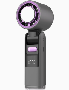 AVIDUS F30 4800mAh Foldable Handheld mini Fan Type-C Rechargeable 100 Gear High-speed Adjust Intelligent Digital Display with Neck cord Portable turbo Fan