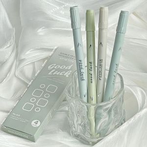 GUQIANFANG86 4pcs/set Gradient Pastel Highlighter Pens Chisel Fine Tip Dual Tip Marker Pens Creative Highlighters Gift