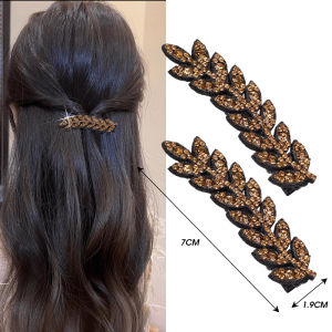 กิ๊บติดผมข้าวสาลีประกายเพชร2ชิ้นผมเสียสำหรับจัดให้มีขนเป็ดกิ๊ฟติดผมผู้หญิงหญิงสาวระยิบระยับ