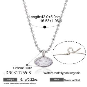 SIRENXI Hình học Dây chuyền đá zircon Mô phỏng Mozambique Dây hạt Vòng cổ đính đá vuông Thời trang Phong cách Bohemian Dây chuyền xương quai xanh đính đá Phụ nữ