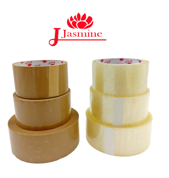 Jasmine 50m Clear & Brown Packiging tape 1 roll Lazada