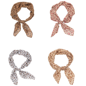 Stylish Leopard Pattern Silk Imitation Scarf Fashionable Neckerchief Enhancing Look In Various Occasion for Lady Girls