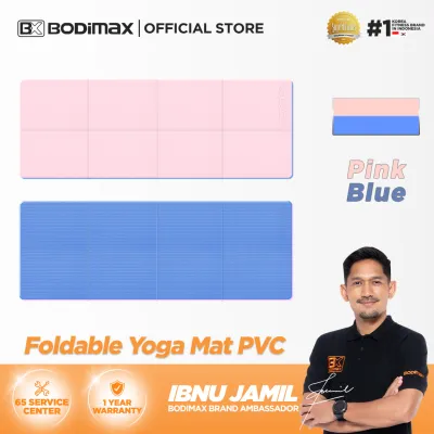 BODIMAX WELLNESS PVC FOLDABLE MAT / Matras Yoga & Fitness 8mm / Anti Slip / Foldable Exercise Mat