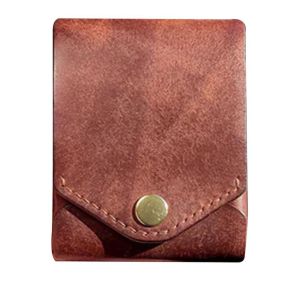 DAPHNE Multifunctional Compact Wallet Handmade PU Leather Waterproof Slim Minimalist Wallet  Built-in Pen Slot Money Clip Travel