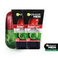 (PAKET HEMAT ISI 2) Garnier Men Acno Fight Anti-Acne Scrub In Foam Skin Care - 100ml (Perawatan Pria Untuk Wajah Berjerawat). 