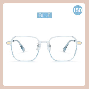 【Pharaoh🎀COD】Bingkai Persegi Besar Ultra Ringan Kacamata Pemblokir Cahaya Biru Wanita Bingkai Warna Transparan Polos