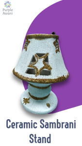 Clearance Stock -  Sambrani Stand/Ceramic with Glitters / 12cm