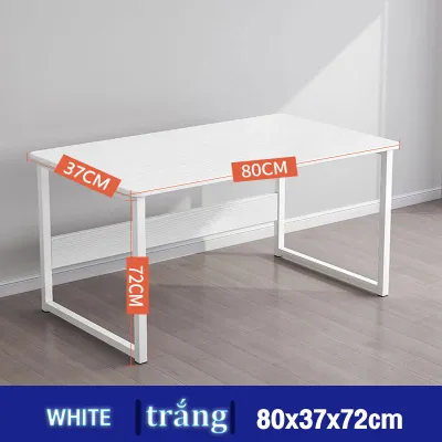 HOMESENCE Bàn làm việc học tập mặt bàn bo góc và định vị 4 lỗ bắt ốc dễ tháo lắp chân sắt sơn tĩnh điện mặt gỗ MDF cao cấp