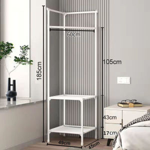 Corner Clothes Rack 2/3 Layers Multifunctional Clothes Organizer Shelf For Bedroom & Small Room COD