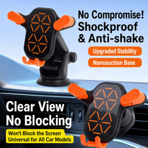 Car Phone Holder Mobile Mount Adjustable Cradle Sturdy Design 360-Degree Rotation Universal Clip