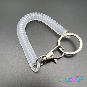 Coil Springs Keychain Retractable Spring Coil Leash Cord Safety Ropes Lanyard Snap Hook