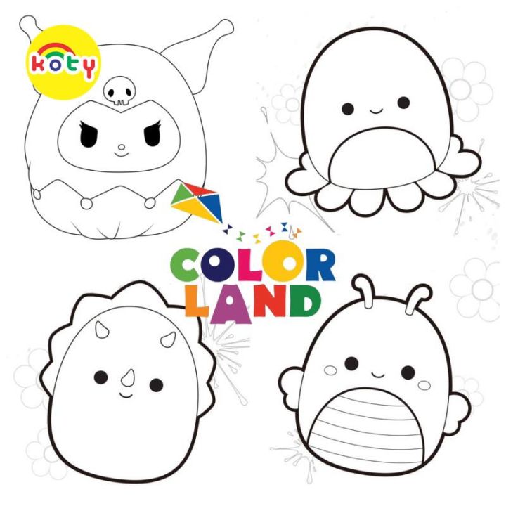 Tranh Tô Màu Squishmallow - Bộ 10 Tờ Tranh Tô Màu A4 A5 Dành Cho Màu ...