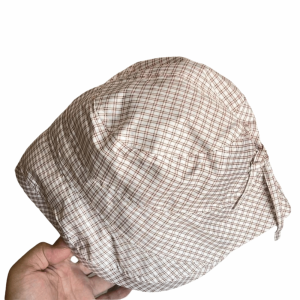 SEEMAY Summer Plaid Bucket Cap Curled Quick-dry Plaid Sun Hat Korean Bow Fisherman Caps Outdoor