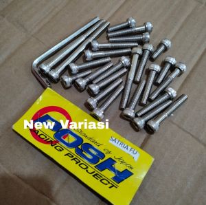 PROMO Baut Blok Mesin Baut CVT Satria FU Full Set Isi 24pcs Free Kunci L