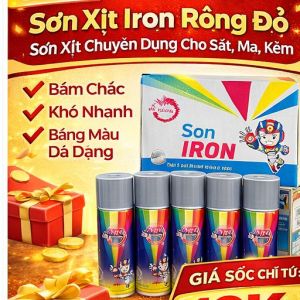 Sơn Xịt Iron Rồng Đỏ – Sơn Xịt Chuyên Dụng Cho Sắt Mạ Kẽm Khô Nhanh Bám Tốt