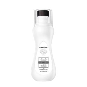 White Shoe Cleaner 100ml No-Rinse Shoe Cleaning Solution with Built-in Brush. Soft and sturdy brush for even application. Cleans corners and small gaps of shoes thoroughly.