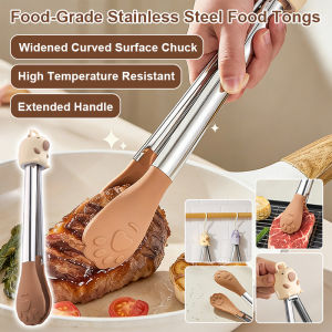 Household cute fun high temperature food grade food clip holder set stainless steel clip food clip
