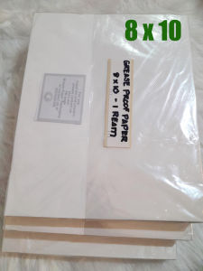 Greaseproof for food wrapping or packaging 1 ream approximately 480 to 500 pieces 40 gsm