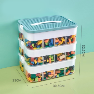 🇸🇬[Ready Stock] Small toys storage box multi-storey removable small-scale Building blocks Toys Plastic storage