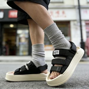 2026 New MenS Sandals Non-Slip Sporty Casual Thick-Soled Summer Breathable Velcro CoupleS Dual-Wear Beach Shoes
