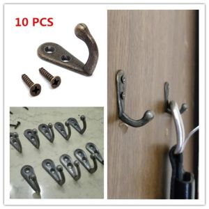 10 PCS/Set Metal Clothes Hooks Retro Bronze Hooks Key Case Hat Hanger Coat Rack Home Accessories