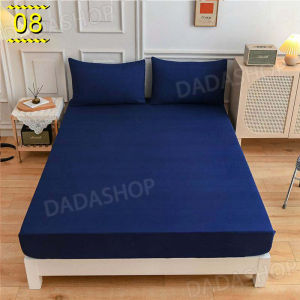 ผ้าปูที่นอน Da1/1-08 สีน้ำเงิน แบบรัดรอบเตียง ขนาด 3.5 ฟุต 5 ฟุต 6 ฟุต （ไม่รวมปลอกหมอน）เตียงสูง10 นิ้ว ไม่มีรอยต่อ ไม่ลอกง่าย