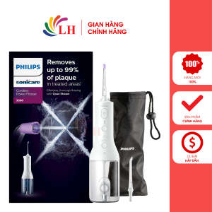 Máy tăm nước vệ sinh răng miệng Philips Sonicare Cordless Power Flosser 3000 HX3826/31 - Hàng chính hãng - Thiết kế cầm tay nhỏ gọn 3 cường độ 2 chế độ xịt rửa kẽ răng nhanh hơn hiệu quả hơn