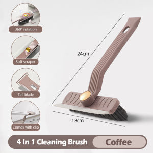 4 In 1 Rotating Crevice Cleaning Brush Multi-Function Bathroom Tile Floor Toilet Gap Brush 360° Degree Rotating Corner Floor Brush