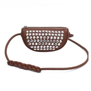 Fashionable Studded Shoulder Bags for Women PU Leather Handbags Underarm Purse Casual Crossbody Purses for Daily Wear