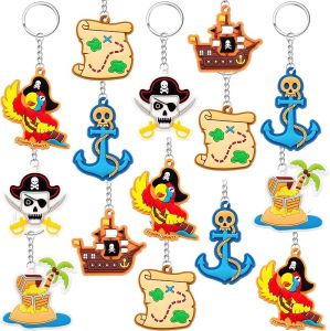 30 Pcs Circus Party Favors Ninja Clown Animals Pirate Themed Keychain for Carnival Birthday Party Supplies(Ninja)
