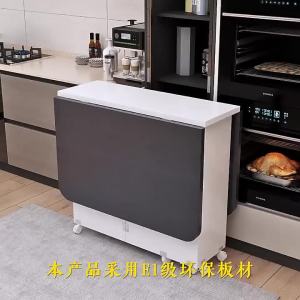 Folding dining table for small household units simple and multifunctional mobile rectangular dining table