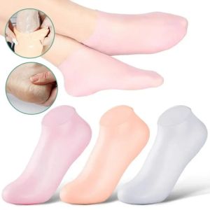 1Pair Silicone Moisturizing Gel Heel Socks: Cracked Foot Skin Care Protector Socks For Women