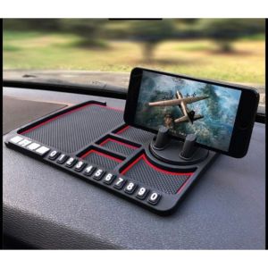 Car Dashmat 360 Phone Holder Mount Phone Number Display Rubber Anti Slip Getah Dashboard Kereta