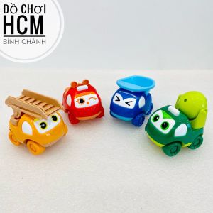 [KÉO CÓT CHẠY MẠNH] Đồ chơi trẻ em xe hoạt hình mô hình xe công trình chạy đà dễ thương cho bé thích xe ô tô combo 8116