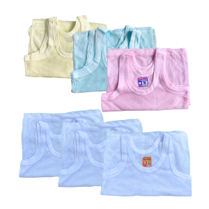 12 Pcs Singlet Kaos Dalam Anak Motif Bolong Warna dan Putih