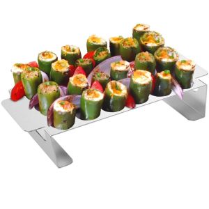 GAOSU 18 lỗ Giá Nướng Chân gà Tiết kiệm không gian Không dính Dụng cụ nướng ngoài trời Đa năng Chống gỉ Nướng Thịt Ớt Phụ kiện BBQ