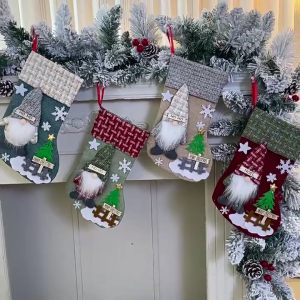 Christmas Stockings Lovely Candy Gift Bag Christmas Hanging Socks Christmas Socks For Tree Fireplaces Decoration