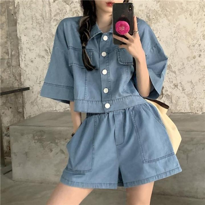Sleeveless denim set