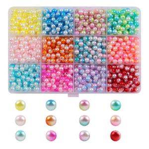 1200PCS đầy màu sắc ngọc trai nhân tạo 6mm ngọc trai giả hạt cho nghề làm vòng tay dây chuyền headpieces