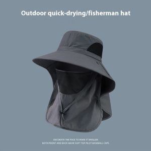 Rosy Recess Outdoor Quick-Dry Fisherman Hat with Detachable Face Shield