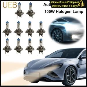 【UEB】10Pcs H4 Car Halogen Bulb 12V 100W - 6000K Fog Light Kit P43T Base for Optimal Performance