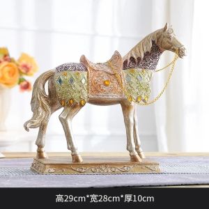Sacesr Nordic Style Originality Figurines Modern Aesthetic Silver Art Horse Figurine & Miniatures Luxury Bedroom Home Decor Statua FYFM 5B8Q6