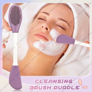 Double-Headed Silicone Facial Cleansing Brush Facial Skin Care Exfoliator Blackhead Pore Remover Massage Cleansing Beauty Tool