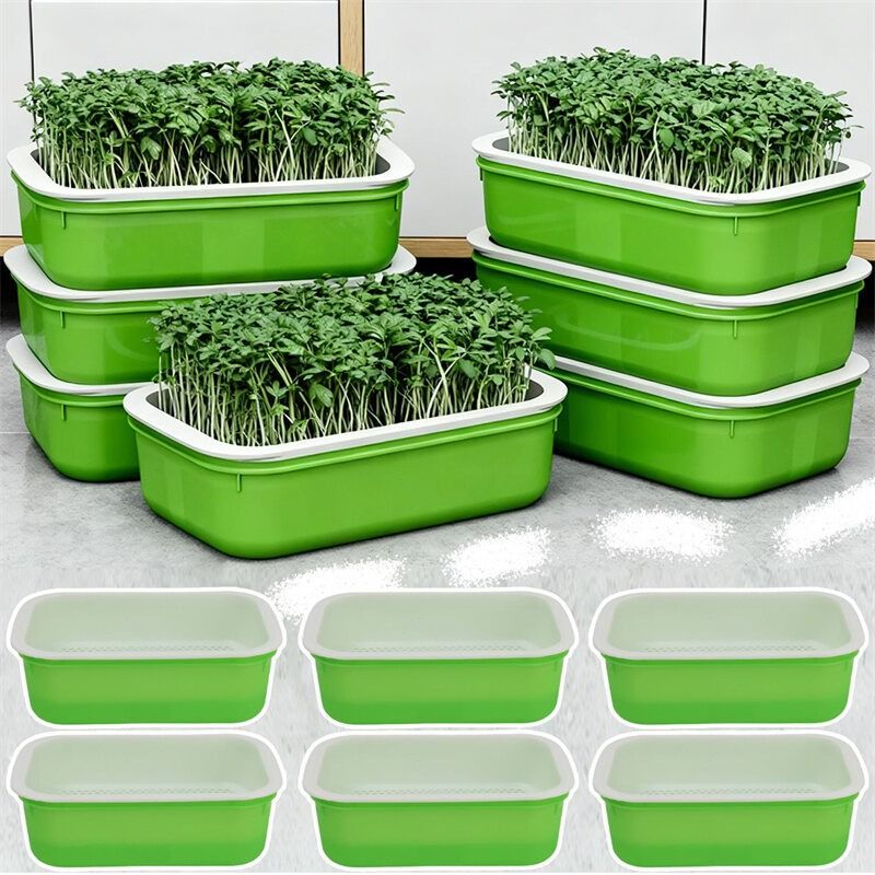 5PCS Hydroponic Tray Reusable Soilless Sprout Grower with Double Layer ...