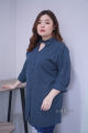 สินค้าแนะนำ !!! เสื้อเชิ้ตสาวอวบ คอปกแขนยาว คอเว้า รอบอก 48” นางแบบใส่สินค้าจริง. 