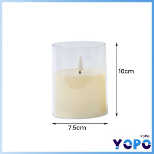 YoPo LED Electronic Candle Glass Cup Candles for Wedding Party Christmas
