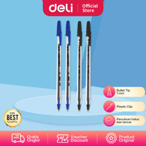 Deli Ballpoint Pen / Pulpen Bolpoin Tip 1 MM Penulisan Lancar dan Halus EQ4-XX (Satuan)